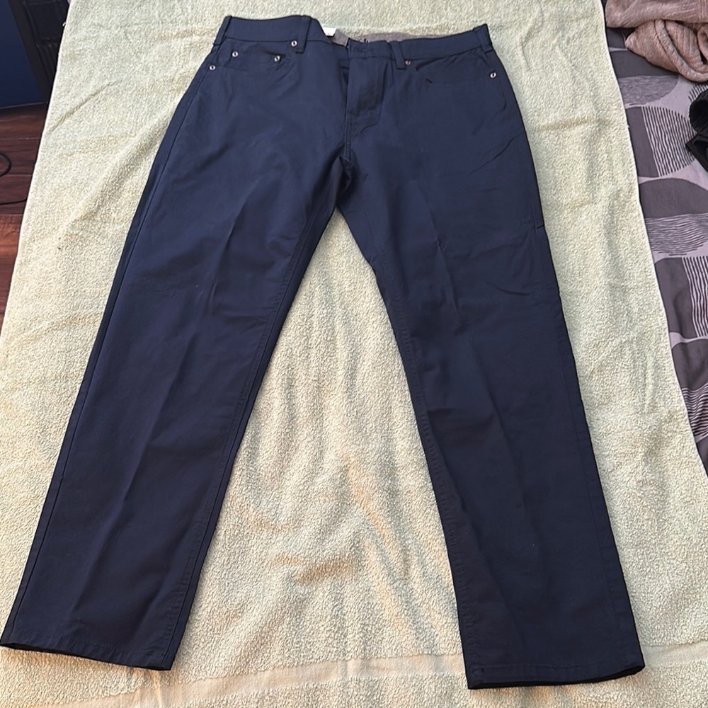 Men's Navy Chino Pants - Classic Straight Fit